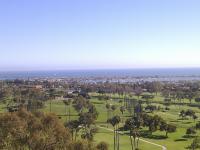 Overzichtsfoto Newport Beach vanaf een hotel genomen.